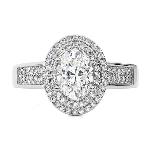 Daisy Blossom Bazel Halo Diamond Engagement Ring