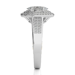 Daisy Blossom Bazel Halo Diamond Engagement Ring