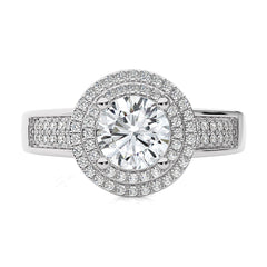 Daisy Blossom Bazel Halo Diamond Engagement Ring
