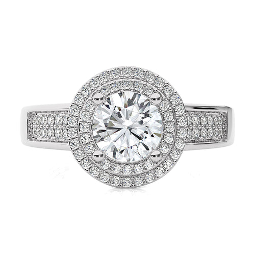 Daisy Blossom Bazel Halo Diamond Engagement Ring