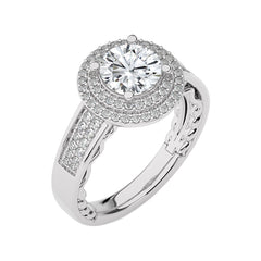 Daisy Blossom Bazel Halo Diamond Engagement Ring