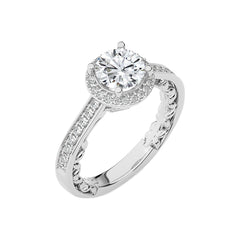 Classic Gleam Bazel and Halo Diamond Engagement Ring