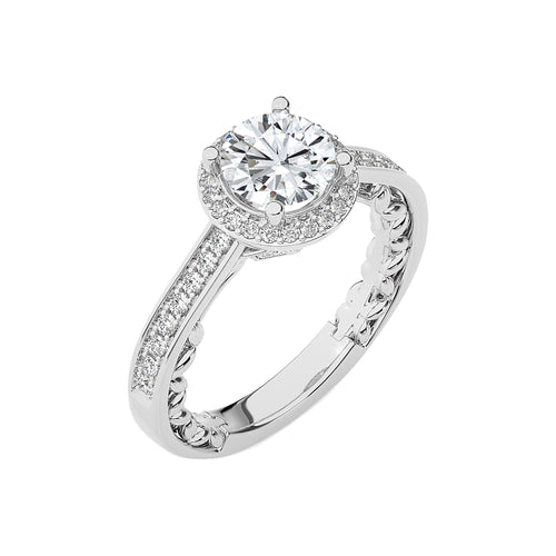 Classic Gleam Bazel and Halo Diamond Engagement Ring