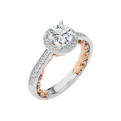 Classic Gleam Bazel and Halo Diamond Engagement Ring