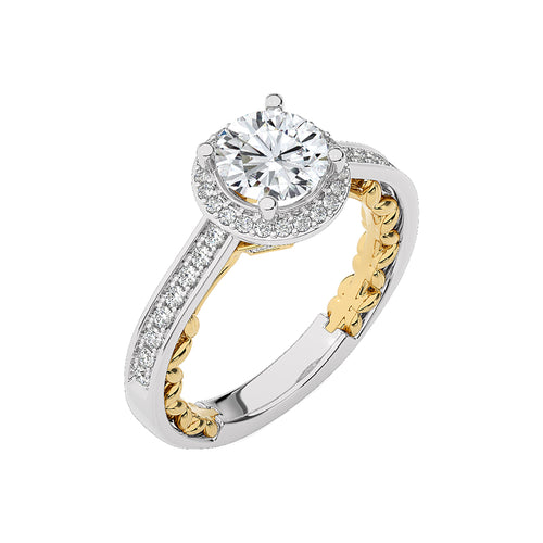 Classic Gleam Bazel and Halo Diamond Engagement Ring