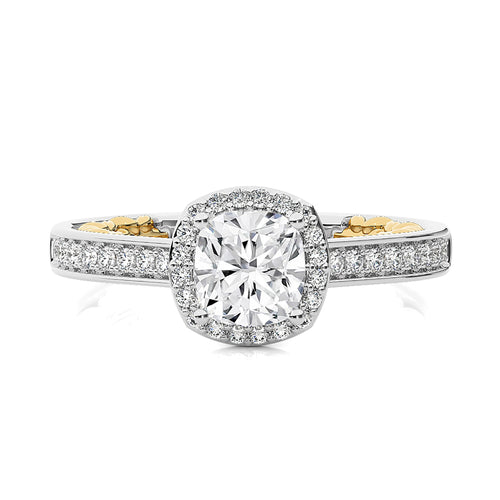 Classic Gleam Bazel and Halo Diamond Engagement Ring