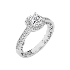 Classic Gleam Bazel and Halo Diamond Engagement Ring