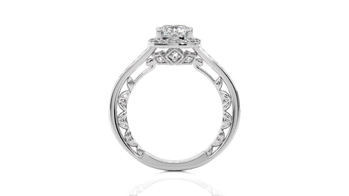 Classic Gleam Bazel and Halo Diamond Engagement Ring
