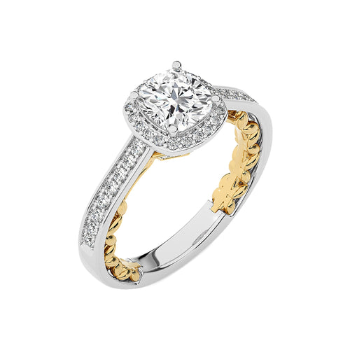 Classic Gleam Bazel and Halo Diamond Engagement Ring