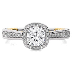 Starbrust Nebula Bazel Halo Diamond Engagement Ring