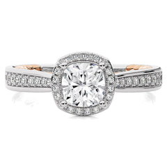 Starbrust Nebula Bazel Halo Diamond Engagement Ring