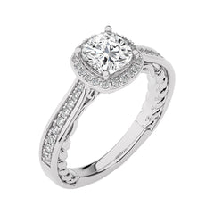 Starbrust Nebula Bazel Halo Diamond Engagement Ring