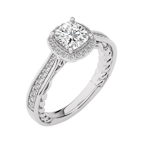 Starbrust Nebula Bazel Halo Diamond Engagement Ring