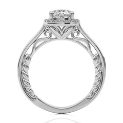 Starbrust Nebula Bazel Halo Diamond Engagement Ring