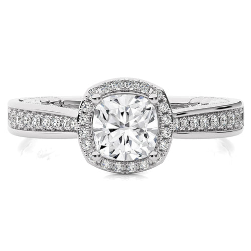 Starbrust Nebula Bazel Halo Diamond Engagement Ring