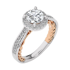 Starbrust Nebula Bazel Halo Diamond Engagement Ring