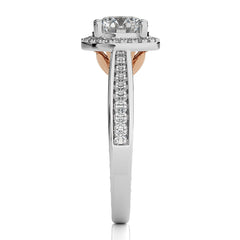 Starbrust Nebula Bazel Halo Diamond Engagement Ring