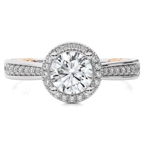 Starbrust Nebula Bazel Halo Diamond Engagement Ring