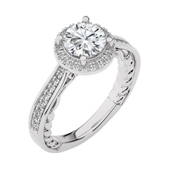 Starbrust Nebula Bazel Halo Diamond Engagement Ring