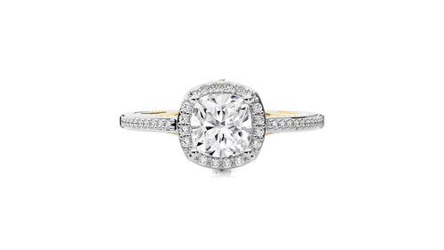 Aura Vintage Diamond Halo Engagement Ring