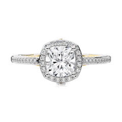 Aura Vintage Diamond Halo Engagement Ring