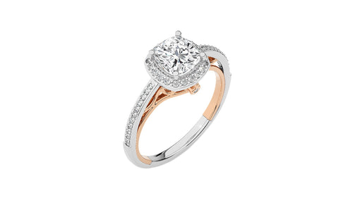 Aura Vintage Diamond Halo Engagement Ring