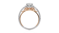 Aura Vintage Diamond Halo Engagement Ring