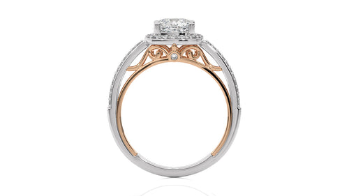 Aura Vintage Diamond Halo Engagement Ring