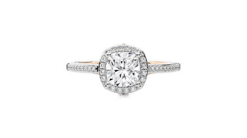 Aura Vintage Diamond Halo Engagement Ring