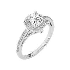 Aura Vintage Diamond Halo Engagement Ring