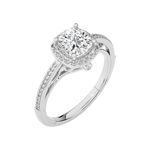 Aura Vintage Diamond Halo Engagement Ring