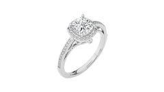 Aura Vintage Diamond Halo Engagement Ring