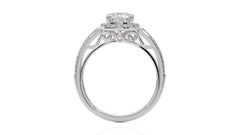 Aura Vintage Diamond Halo Engagement Ring
