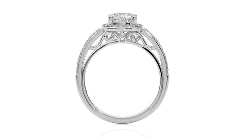 Aura Vintage Diamond Halo Engagement Ring