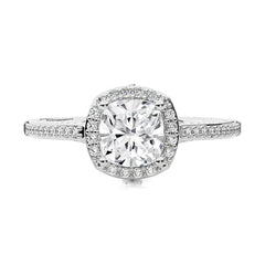 Aura Vintage Diamond Halo Engagement Ring