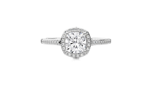 Aura Vintage Diamond Halo Engagement Ring