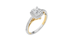 Aura Vintage Diamond Halo Engagement Ring