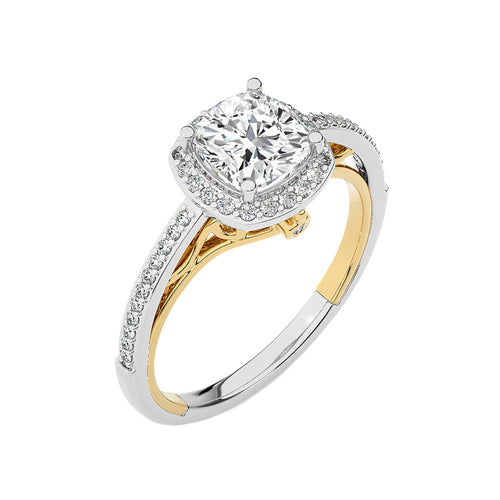 Aura Vintage Diamond Halo Engagement Ring