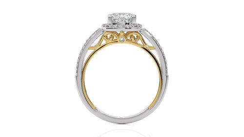 Aura Vintage Diamond Halo Engagement Ring