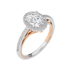 Aura Vintage Diamond Halo Engagement Ring