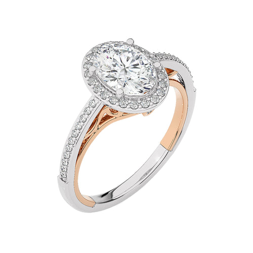 Aura Vintage Diamond Halo Engagement Ring