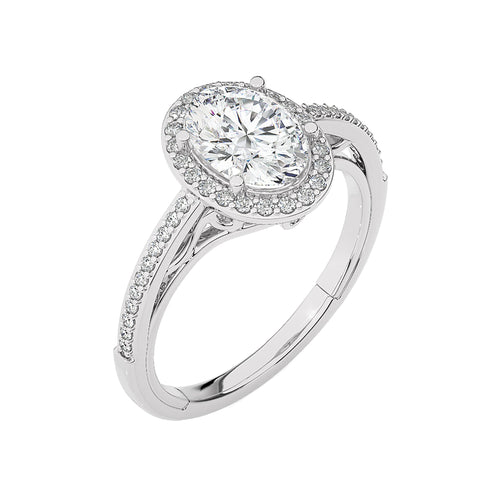 Aura Vintage Diamond Halo Engagement Ring