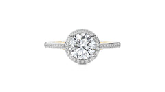 Aura Vintage Diamond Halo Engagement Ring