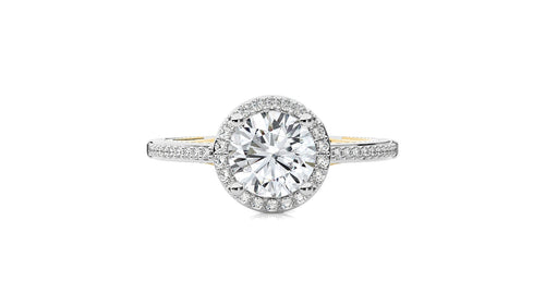 Aura Vintage Diamond Halo Engagement Ring