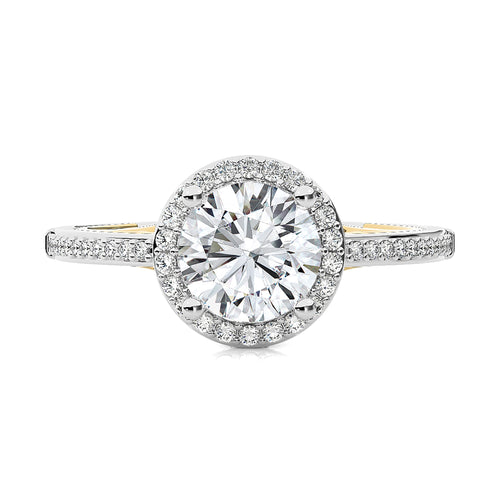 Aura Vintage Diamond Halo Engagement Ring