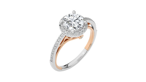 Aura Vintage Diamond Halo Engagement Ring