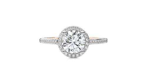 Aura Vintage Diamond Halo Engagement Ring
