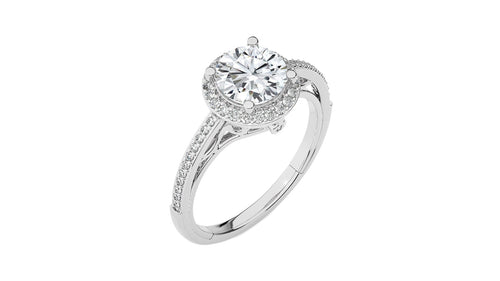Aura Vintage Diamond Halo Engagement Ring