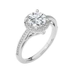 Aura Vintage Diamond Halo Engagement Ring