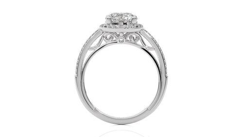Aura Vintage Diamond Halo Engagement Ring